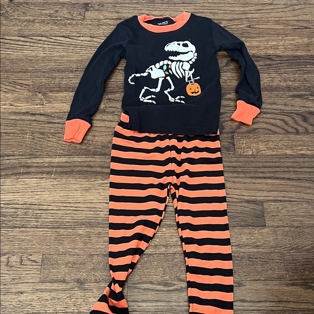 Carter's Black and Orange Dinosaur Pajama Set